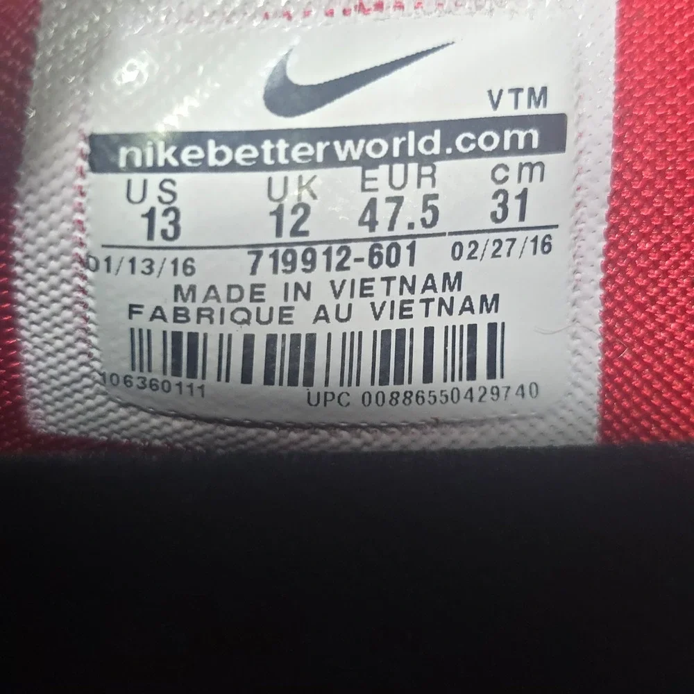 Nike Air Max Sequent University Red Black Running Shoes‎ Mens 13
